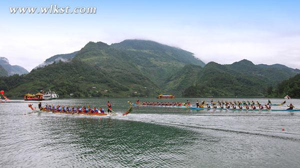 芙蓉江龙舟赛忠县队蝉联双冠王 人鸭共舞逗乐全场