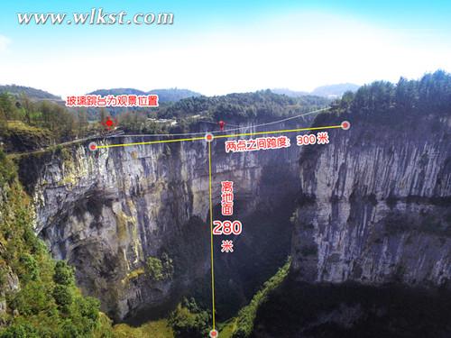 “奔跑吧.钢丝侠”重庆武隆天坑高空飞人国际大赛现场示意图