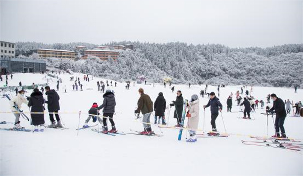 游客滑雪